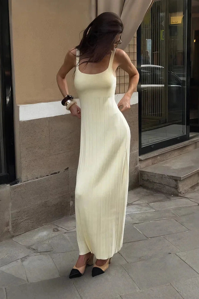 Glorol - Backless High Waist Sleeveless Slim Maxi Dress