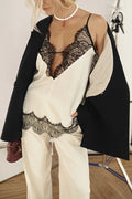 Glorol - Lace Deep V-Neck Spaghetti Strap Top