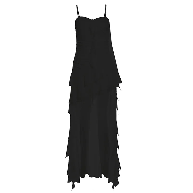 Glorol - Elegant V-Neck Patchwork Maxi Dress