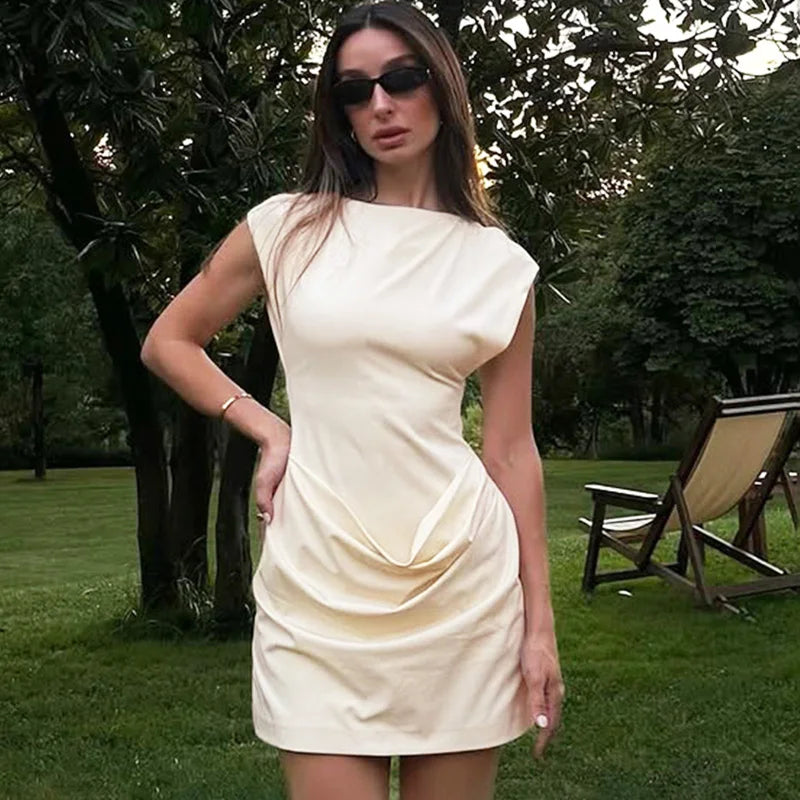 Glorol - Elegant Patchwork Sleeveless Mini Dress