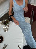 Glorol - Elegant Hollow Out Sleeveless Maxi Dress