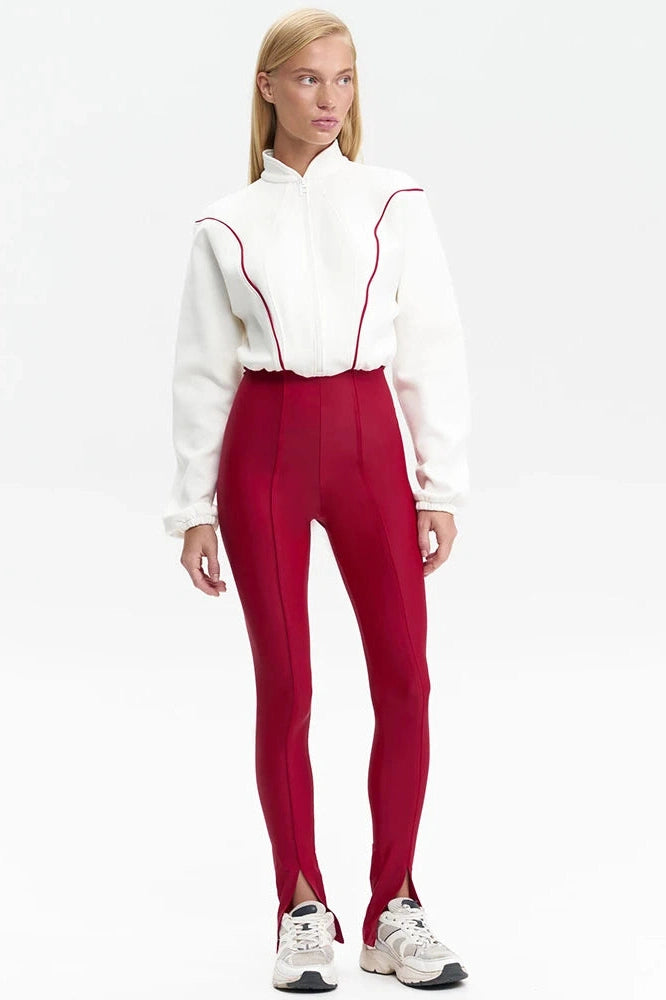 Glorol - Long Sleeve Patchwork Turtleneck Jumpsuit