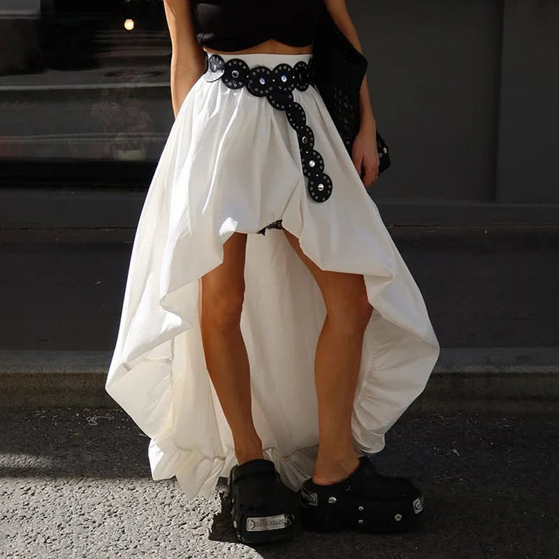 Glorol - Irregular Flower Buds Cotton Skirt