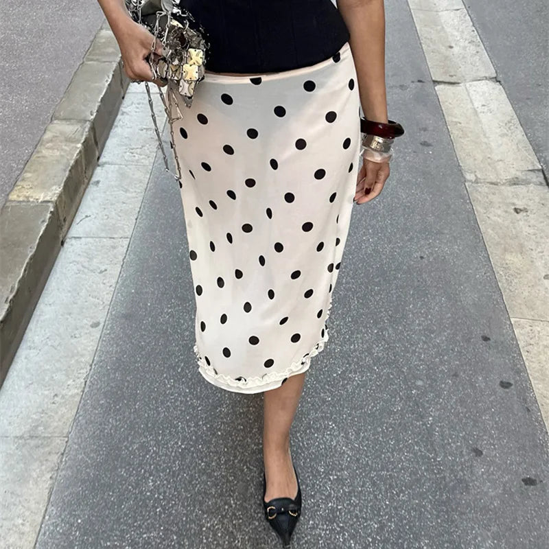 Glorol - High Waist See-Through Patchwork Skirt
