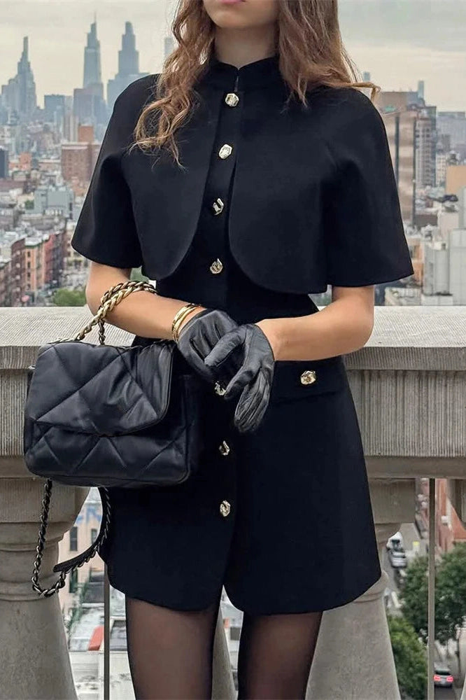 Glorol - Patchwork Short Sleeve Slim Mini Dress