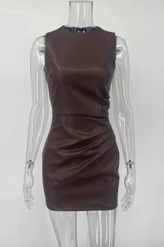 Glorol - Elegant Sleeveless Pleated High Waist Maxi Dress