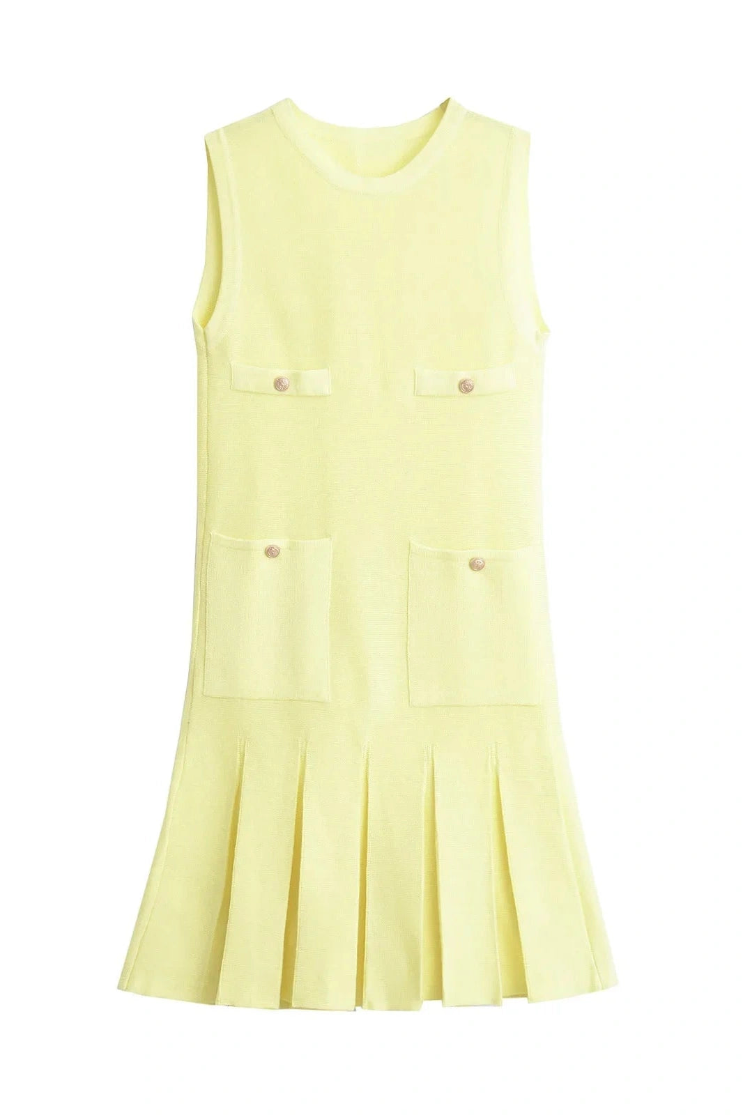 Glorol - Elegant Knitted Sleeveless High Waisted Mini Dress