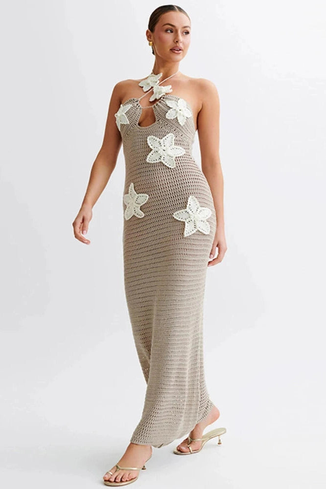 Glorol - See Through Sleeveless Backless Maxi Dress