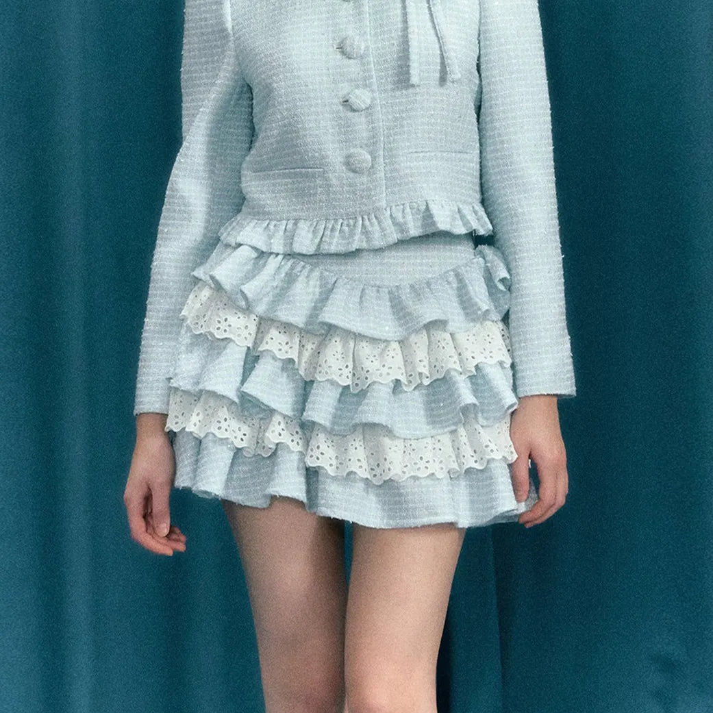 Glorol - Kawaii Layered High Waist Lace Skirt