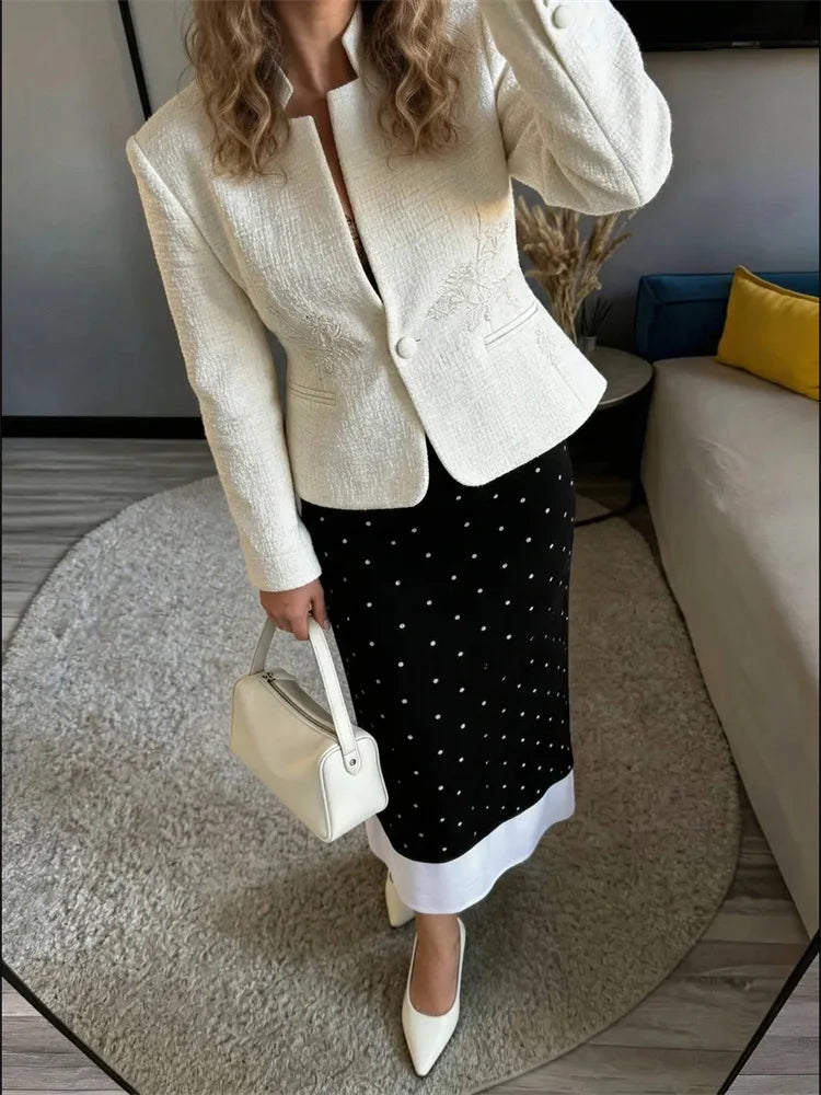 Glorol - High Waist Patchwork Skirt