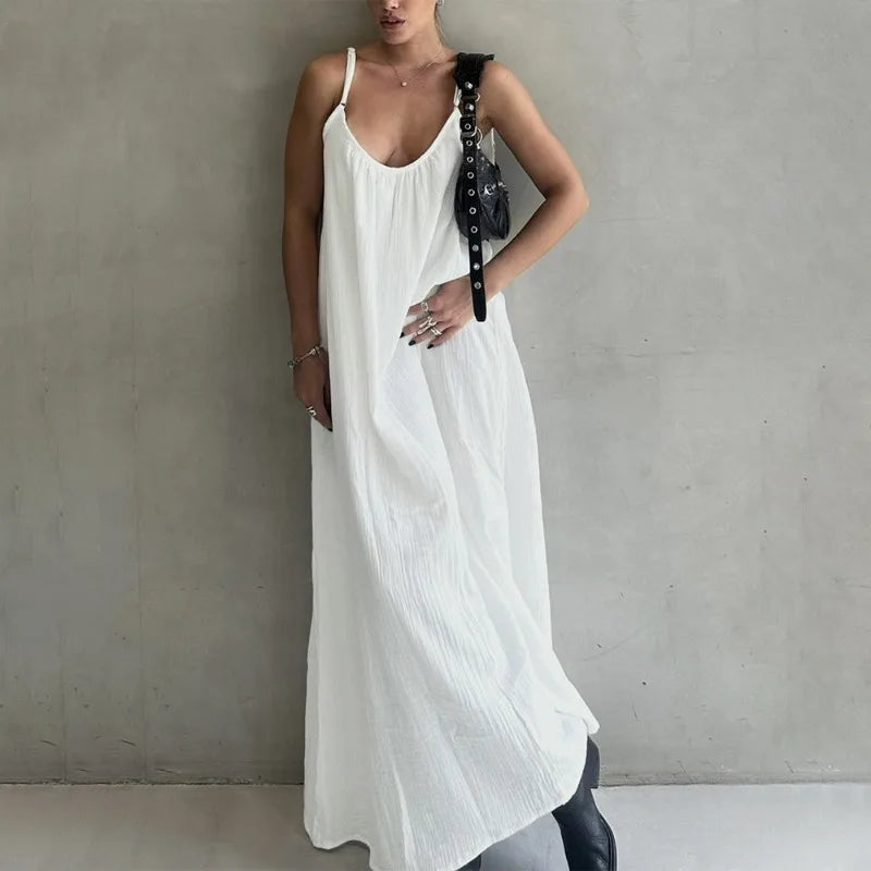 Glorol - Elegant Patchwork Sleeveless Backless Maxi Dress