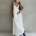 Glorol - Elegant Patchwork Sleeveless Backless Maxi Dress