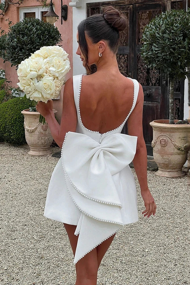 Backless Zipper Sleeveless High Waist A-line Mini Dress