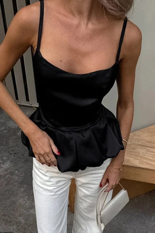 Glorol - Backless Patchwork High Waist Top