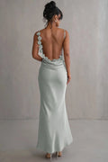 Glorol - Backless Spaghetti Strap Sleeveless Maxi Dress