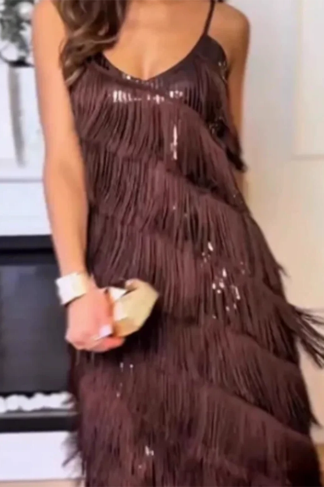 Glorol - Elegant Slim High Waist Backless Sleeveless Midi Dress