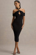 Glorol - Hollow Out Backless Off-Shoulder Sleeveless Midi Dress