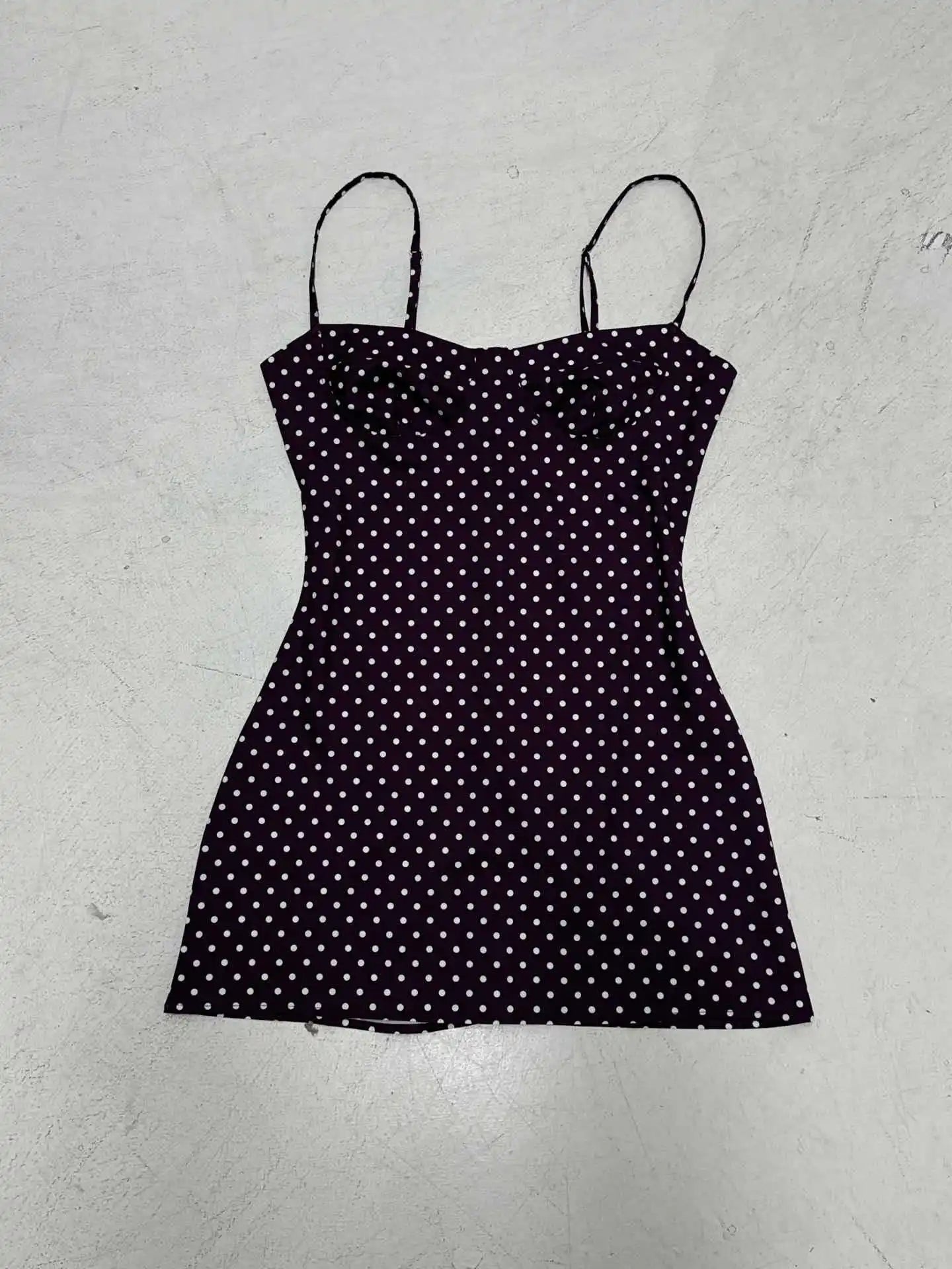 Glorol - Spaghetti Strap High Waist A-Line Mini Dress