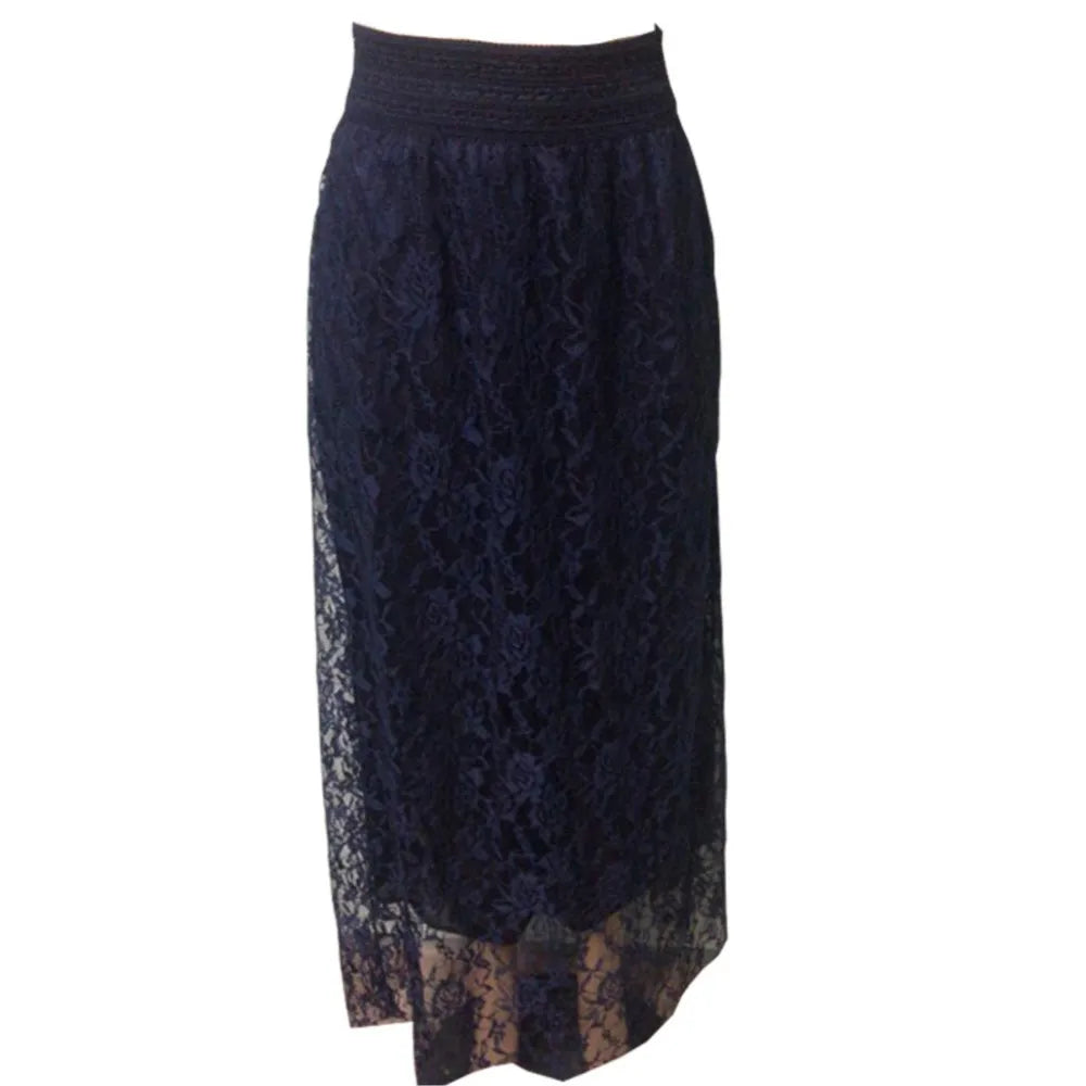 Glorol - High-waisted Lace Micro-elastic Embroidered Skirt