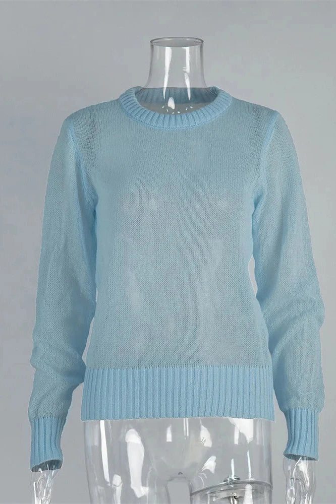 Glorol - See-Through Long Sleeve Top