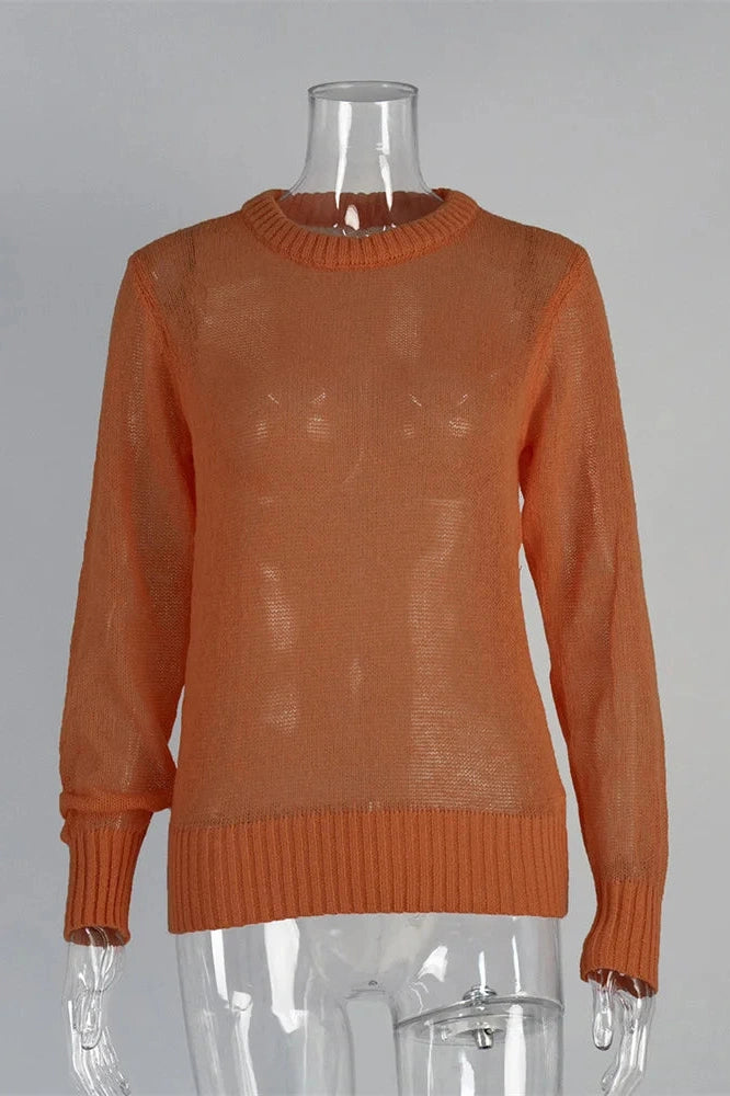 Glorol - See-Through Long Sleeve Top