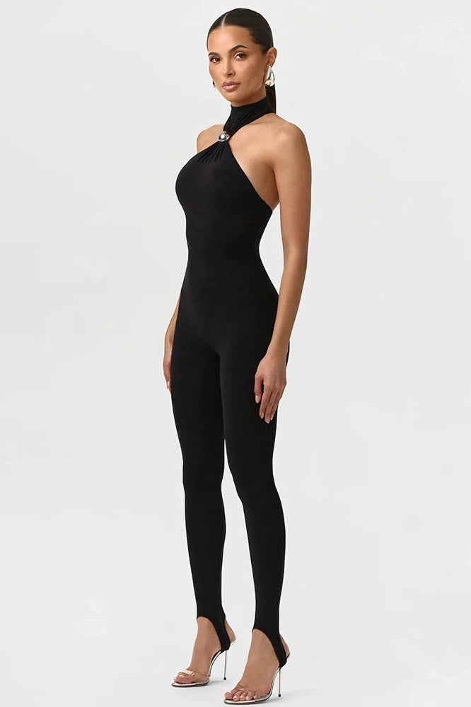 Glorol - Off-Shoulder Sleeveless Backless Jumpsuit