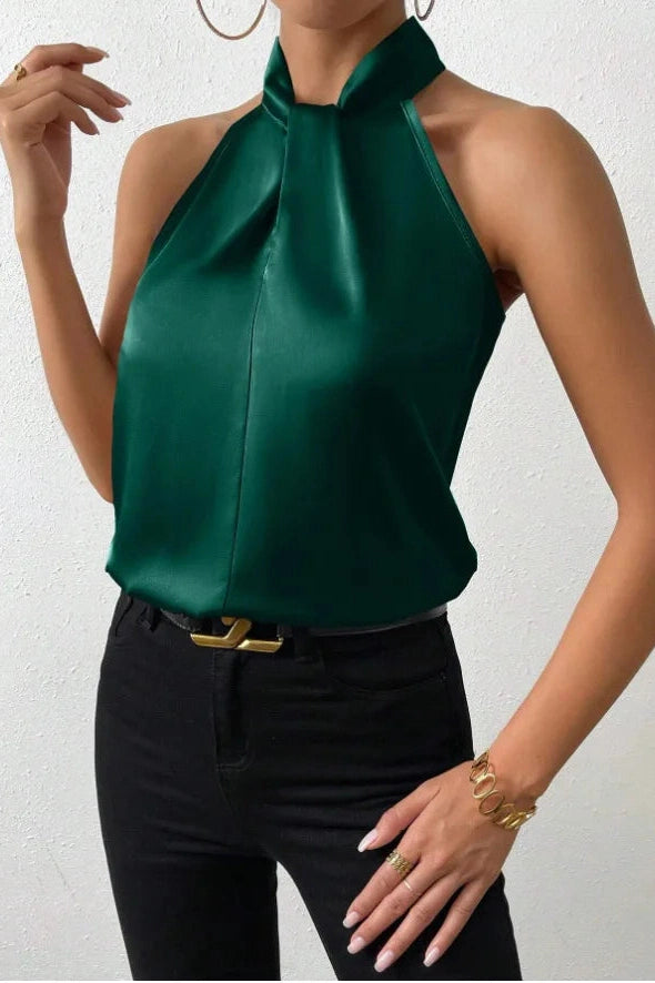 Glorol - Elegant Turtleneck Sleeveless Top