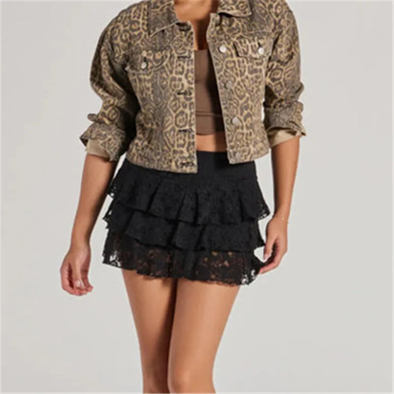 Glorol - Elegant Lace Ruffle Skirt