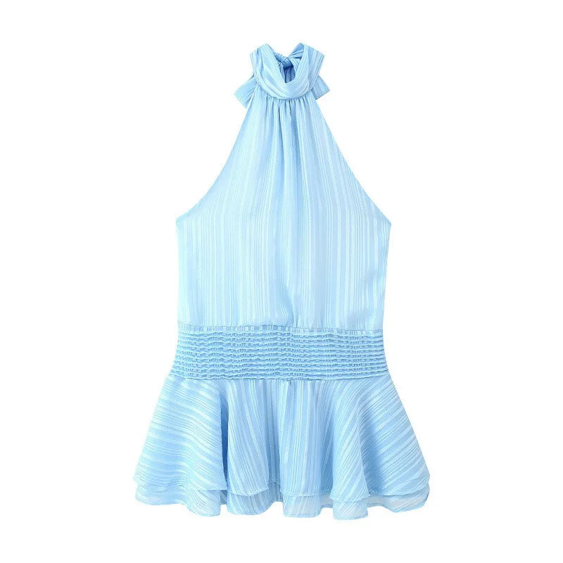 Glorol - Backless Lace-Up Sleeveless Mini Dress