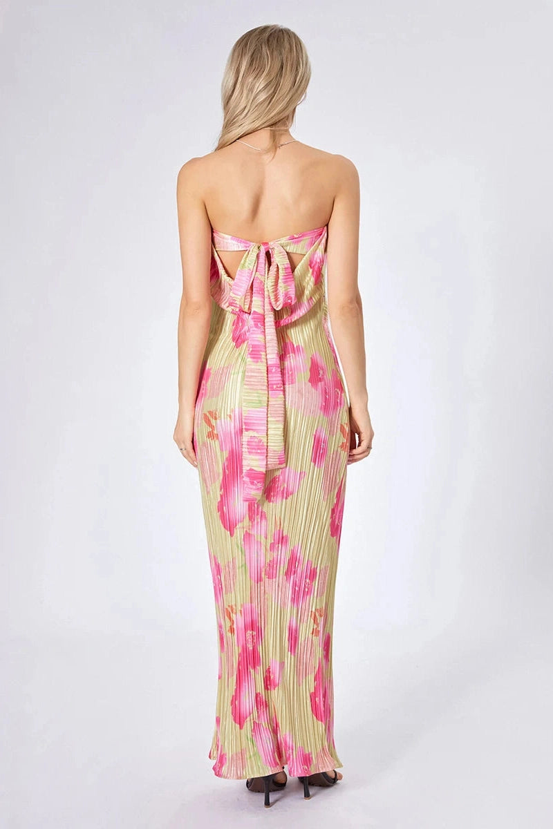 Glorol - Sleeveless Off-Shoulder Strapless Maxi Dress