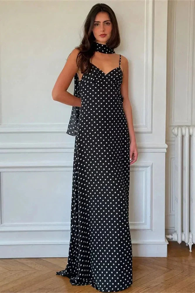 V-Neck Backless Patchwork Printed Maxi Dress