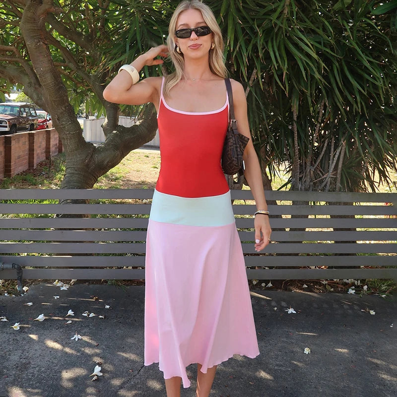 Glorol - Elegant Sleeveless Slim Midi Dress