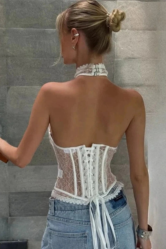 Glorol - Lace Sleeveless Slim Top