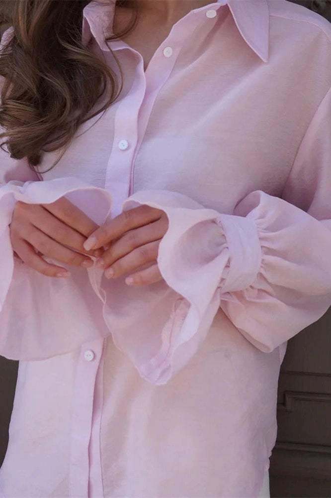 Glorol - Long Sleeve Patchwork Slim See-Through Top