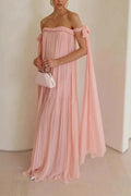 Glorol - Off-Shoulder High Waist Maxi Dress