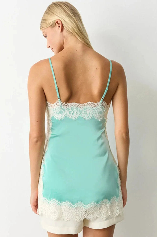 Glorol - Lace Backless Spaghetti Strap Sleeveless Top