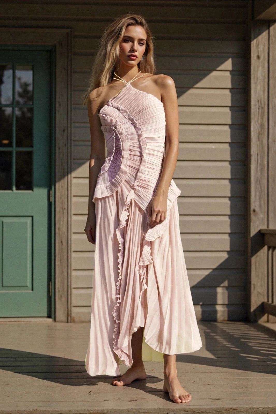 Glorol - Elegant Sleeveless A-Line Maxi Dress