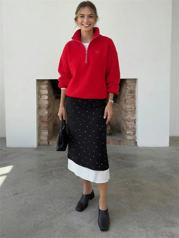 Glorol - High Waist Patchwork Skirt