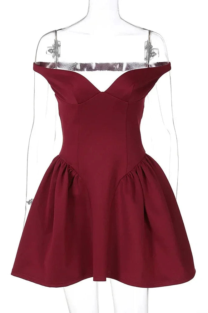 Glorol - Elegant Backless Slim Sleeveless V Neck High Waist Mini Dress