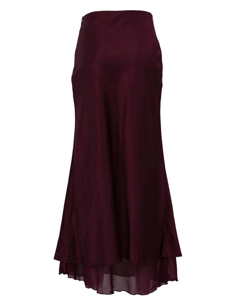 Glorol - Elegant High Waist Patchwork Skirt