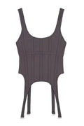 Glorol - Knitted Sleeveless Slim Irregular Top