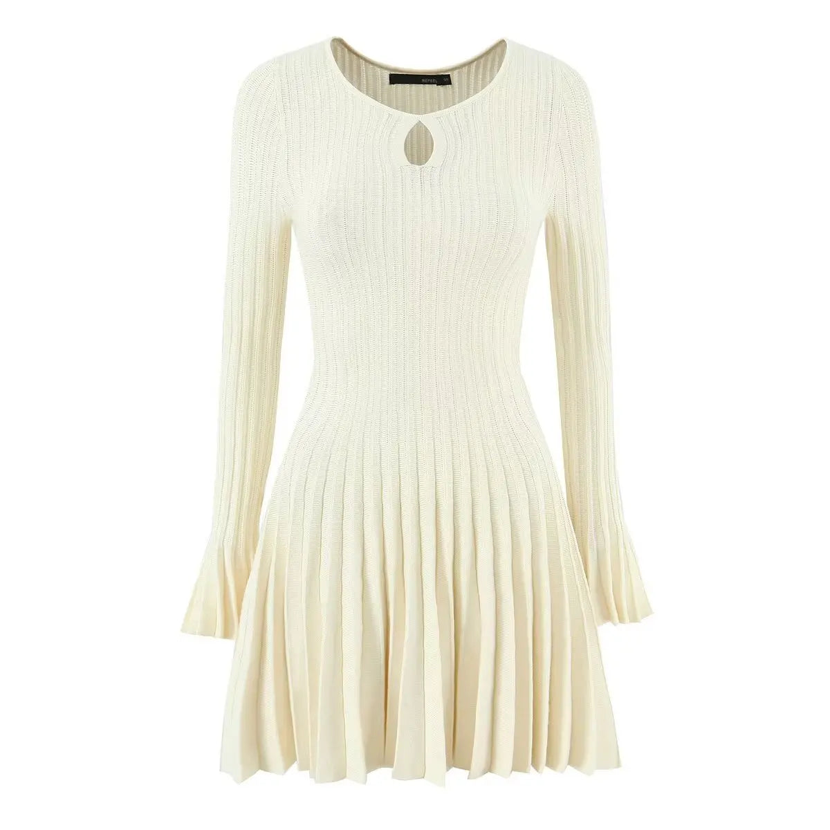 Glorol - Hollow Out High Waist Long Sleeve Mini Dress