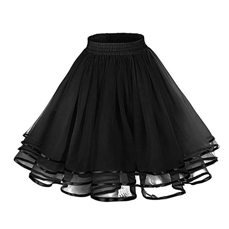 Glorol - Elastic Wide Waist Multi-Layer Skirt