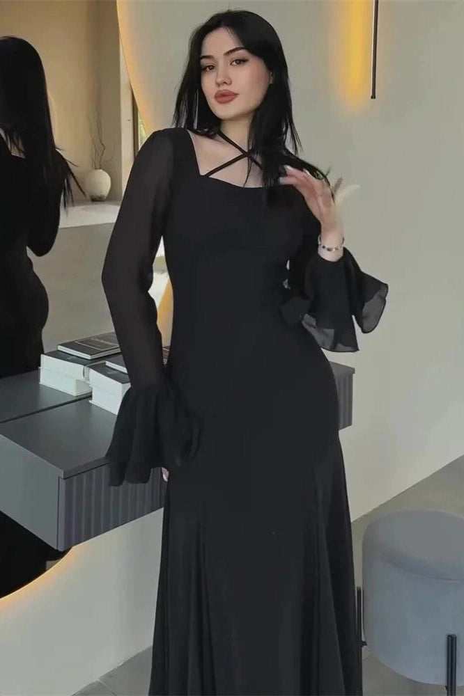 Glorol - Patchwork Slim High Waist Maxi Dress