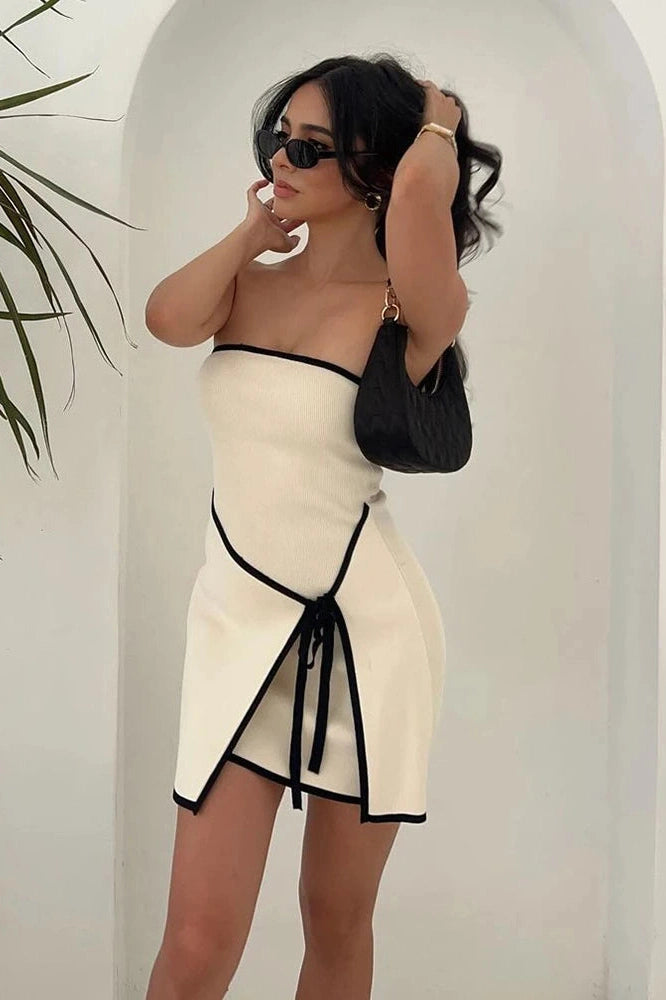 Glorol - Elegant Slim Knitted Sleeveless Mini Dress