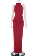 Glorol - Sleeveless Slim High Waist Split Maxi Dress