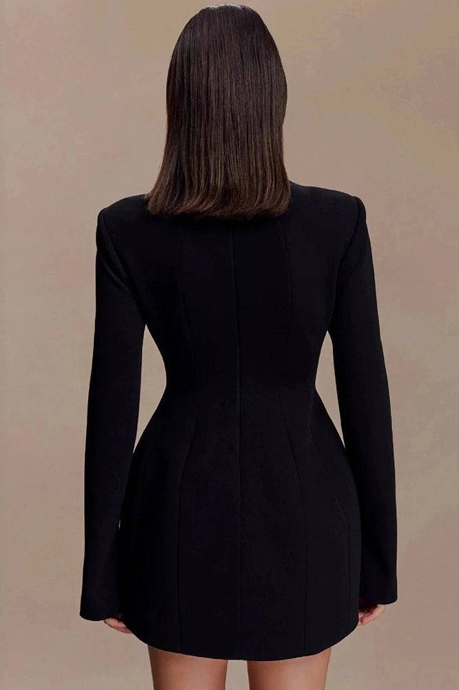 Glorol - Hollow Out Long Sleeve High Waist Mini Dress