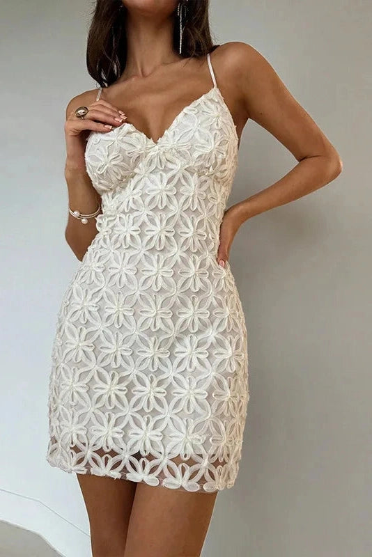 Glorol - Hollow Out Sleeveless Slim Mini Dress