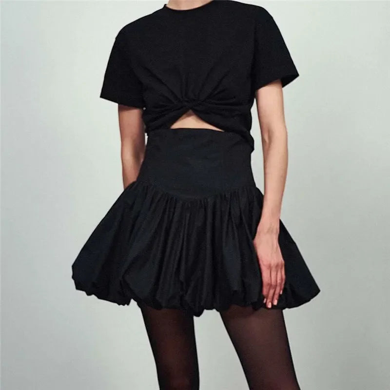 Glorol - Elegant Bubble High Waist Skirt