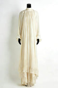 Glorol - Lace-Up See-Through Pleated Bodycon Maxi Dress